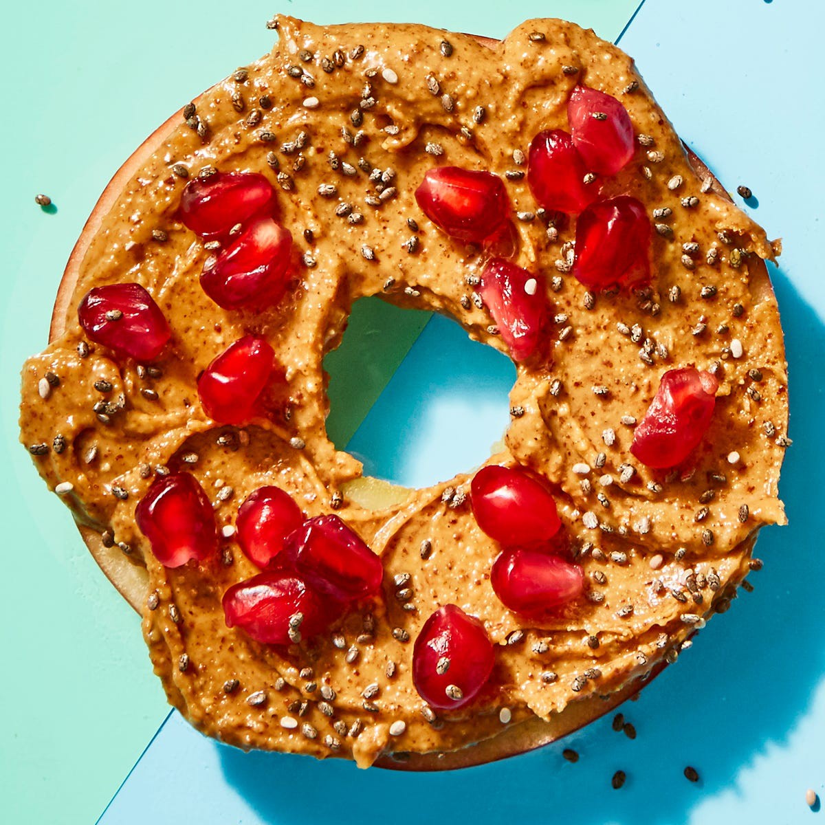 Apple Snacks With Almond Butter and Pomegranate