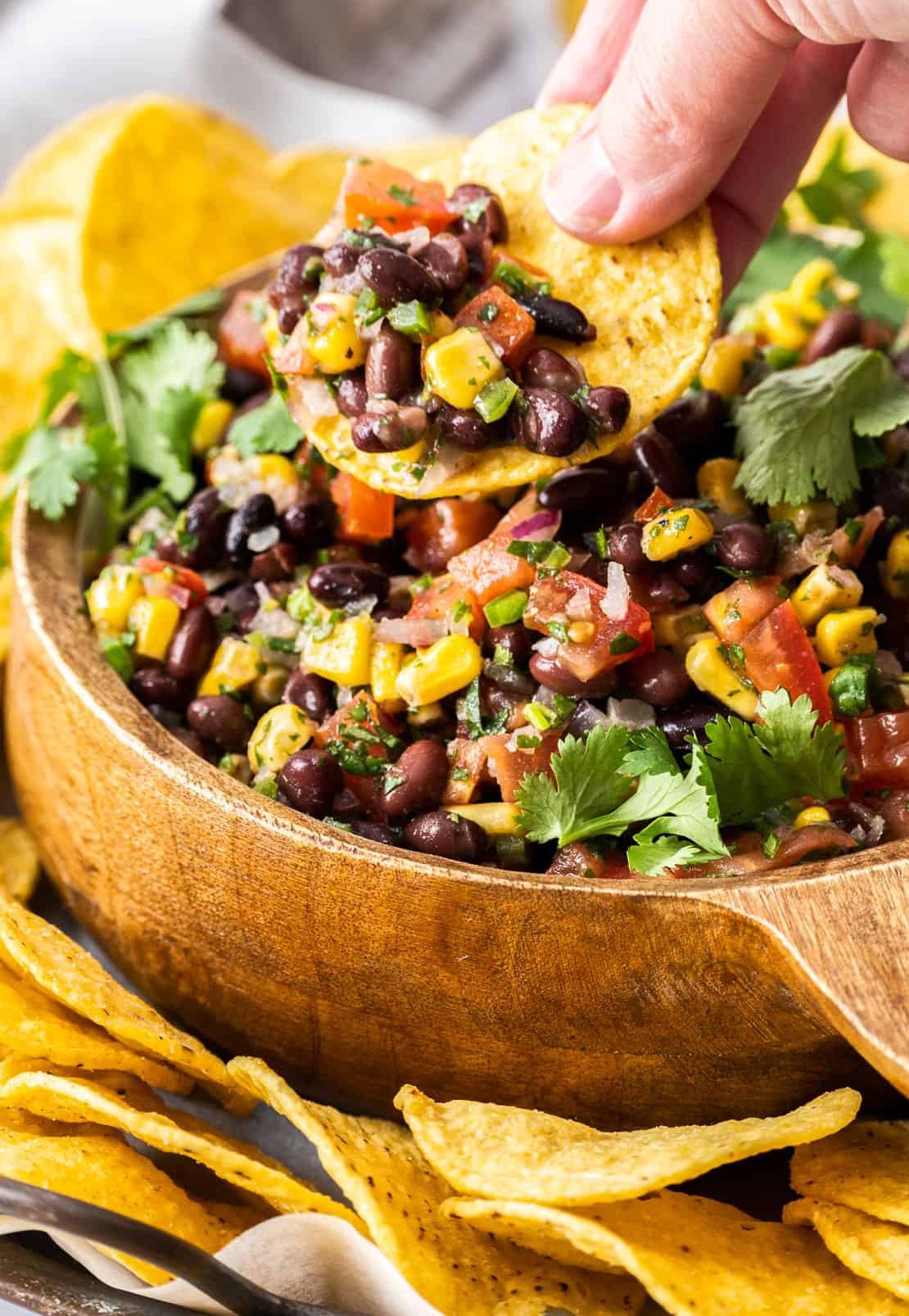 Mexican black bean and corn snack